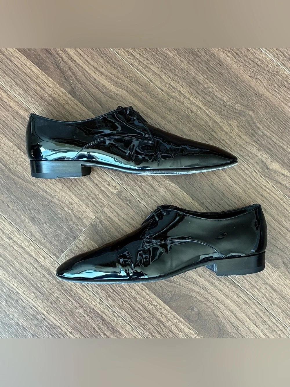 Saint Laurent Men’s Gabriel Derby, Size 41, Patent Leather